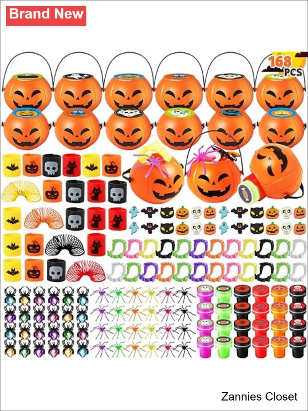 👻 168pcs Kids Halloween Party Favors Prefilled Pumpkin Toys Gift Set